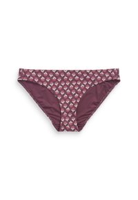 Bikiny s bohatou burgundskou farbou a kvetinovým vzorom v ružovej a bielej farbe. Vyrobené z hladkej, elastickej látky pre pohodlie a dobré prispôsobenie.