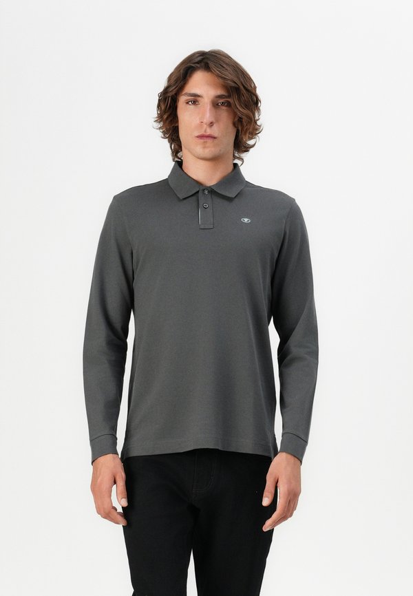 BASIC POLO WITH CONTRAST - Langarmshirt - dark shadow