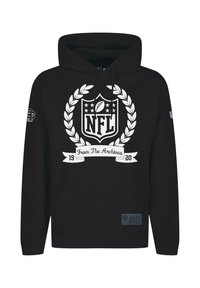 Black hoodie featuring a central NFL logo, laurel design, and "From The Archives" text in white. Includes a side label and drawstrings.