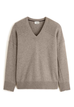 Rodier V-NECK IN 4-THREAD - Trui - taupe