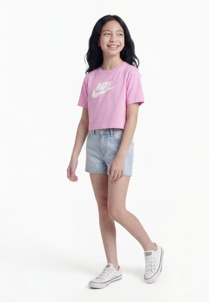 Nike Sportswear TEE CROP FUTURA - Potiskana majica - magenta