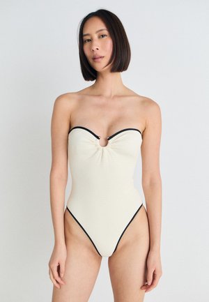 Seafolly BEACH BOUND RING FRONT BANDEAU ONE PIECE - Swimsuit - ecru