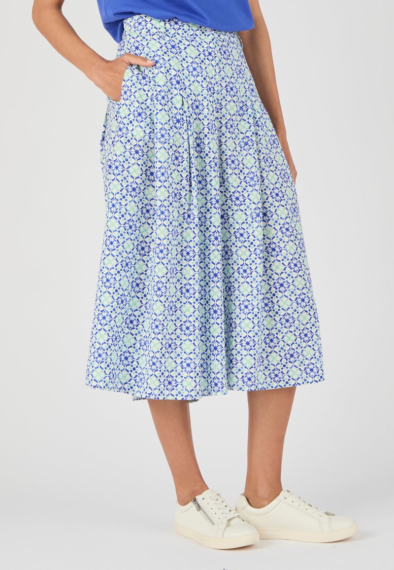 Damart TOUCHER FRAIS CLIMATYL - Falda acampanada - bleu graphique