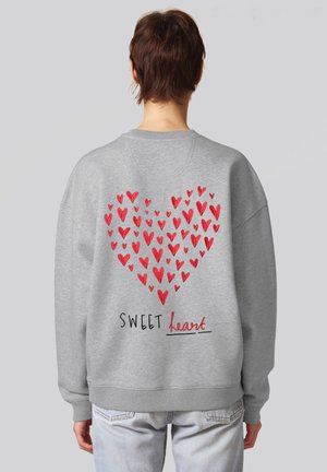 SWEETHEART BACK PRINT UNISEX HEAVYWEIGHT - Sweater - mottled grey