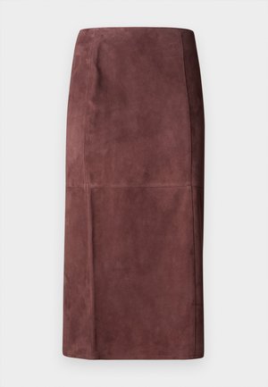 WEEKEND MaxMara PALA - Gonna di pelle - vinaccia