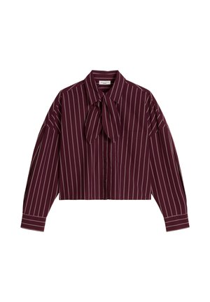Marc O'Polo DENIM, WOVEN BLOUSES LONGSLEEVE, STRIPES, BOW - Button-down blouse - dark red_multi