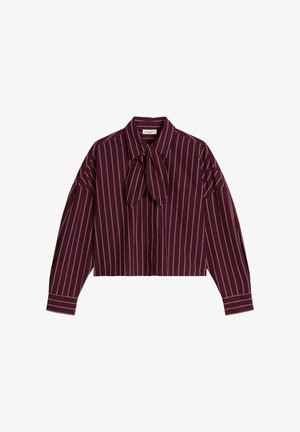 Marc O'Polo DENIM, WOVEN BLOUSES LONGSLEEVE, STRIPES, BOW - Button-down blouse - dark red_multi