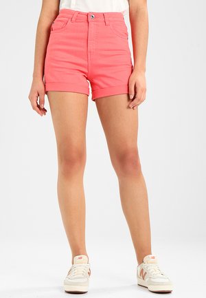 LADIES HIGHWAIST STRETCH - Jeans Shorts - coral