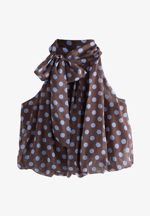 Next, REGULAR FIT - BUBBLEHEM TIE NECK SLEEVELESS TOP . - Bluse - chocolate brown blue polka dot