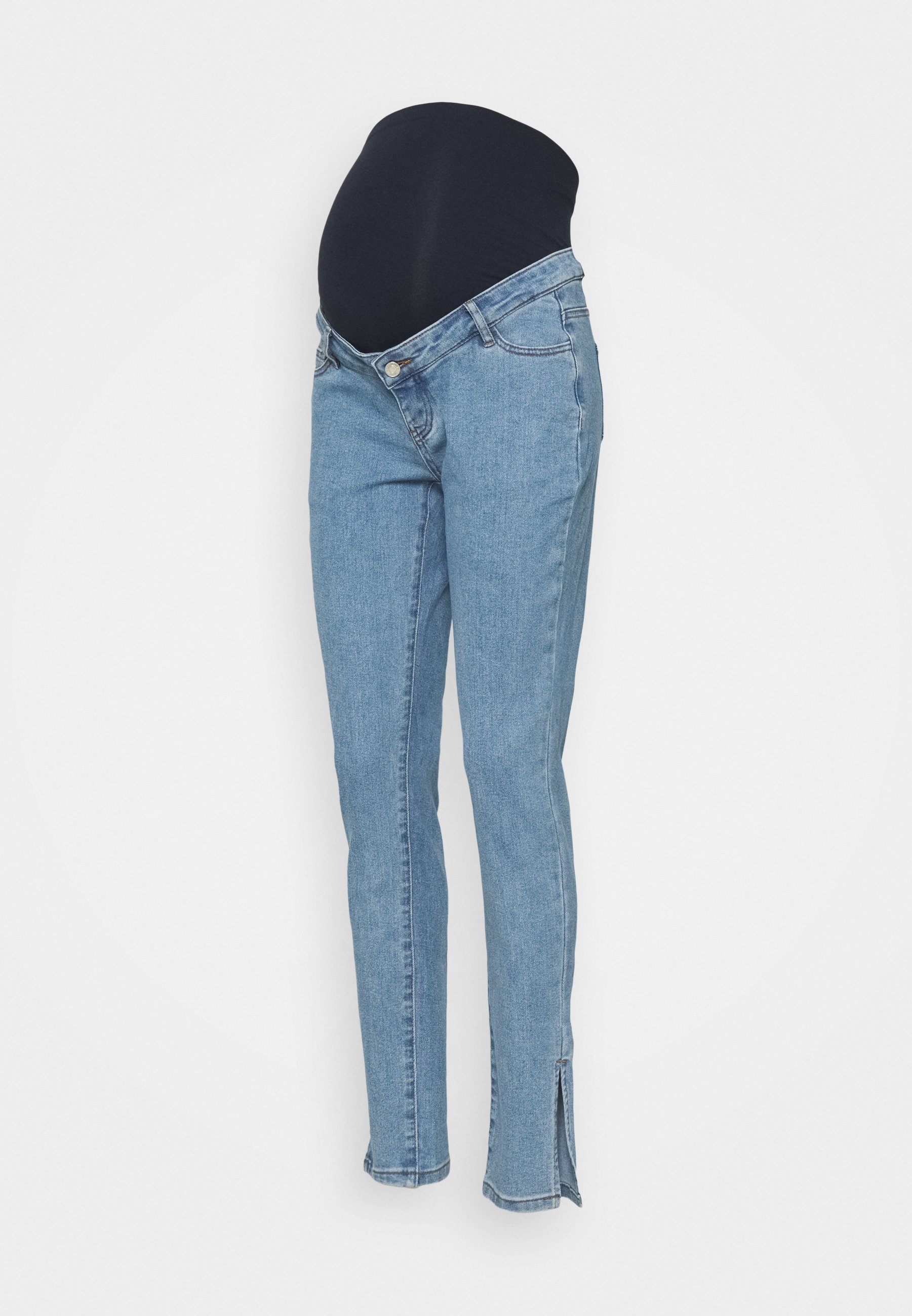 Missguided Maternity Wrath Split Hem Jeans Slim Fit Blue Blau Zalando De