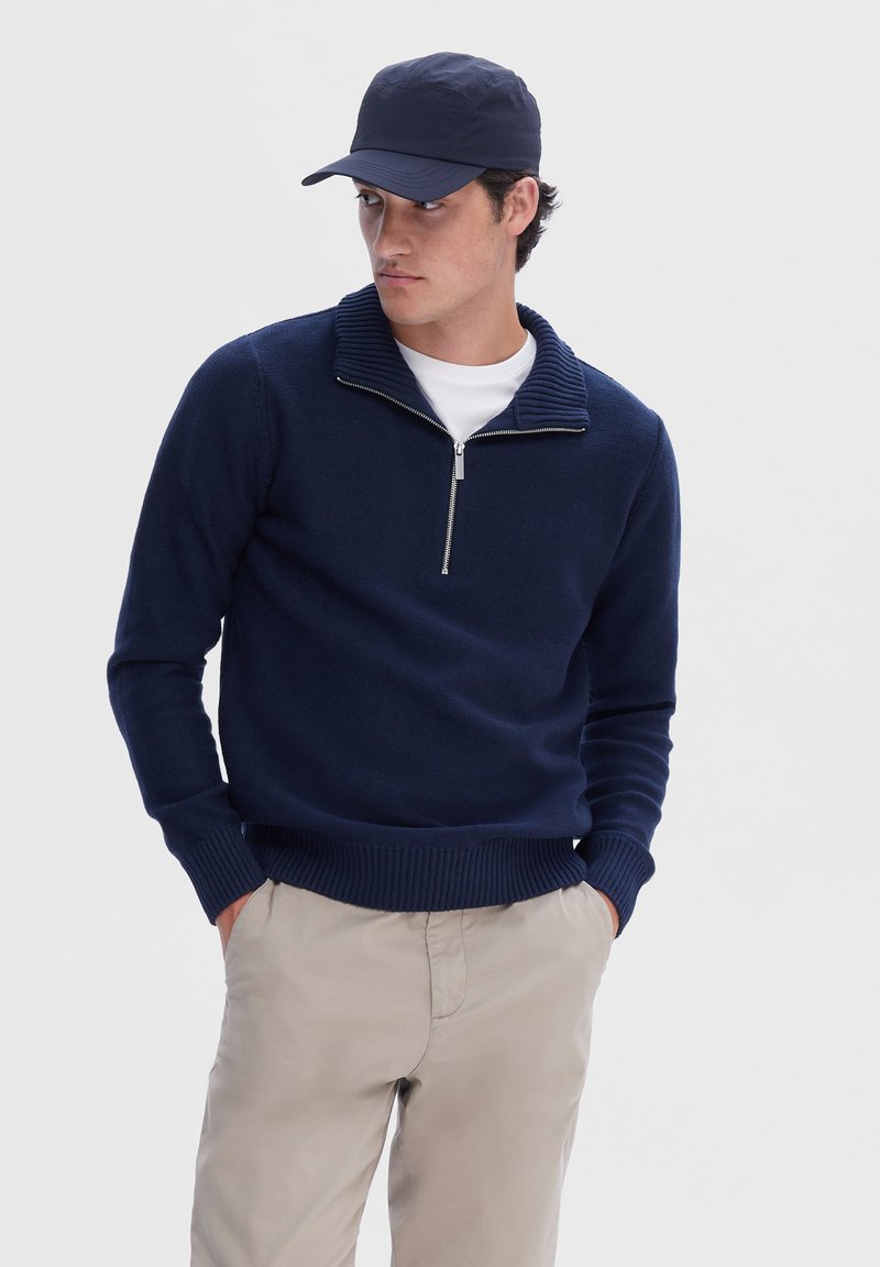 Selected Homme SLHAXEL HALF ZIP - Pulóver - sky captain detail melange
