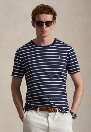 CUSTOM SLIM FIT SOFT COTTON T-SHIRT - Tričko s potlačou - refined navy/white