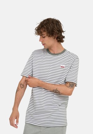 ONSDAWSON REG SS STRIPE  - Camiseta estampada - bright white castor grey
