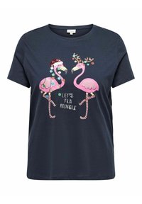 ONLY Carmakoma WEIHNACHTSPRINT - T-shirt med print - night sky