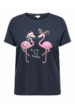 ONLY Carmakoma WEIHNACHTSPRINT - Print T-shirt - night sky