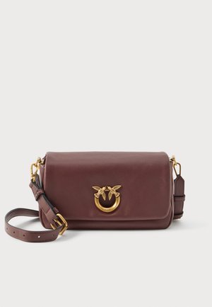 Pinko, CLICK SOFT HORIZONTAL MINI - Чанта за носене през рамо - castano intenso/antique gold-coloured