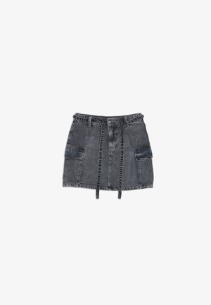 2Y Studios NISHA POCKET SKIRT - Džinsinis sijonas - washed grey