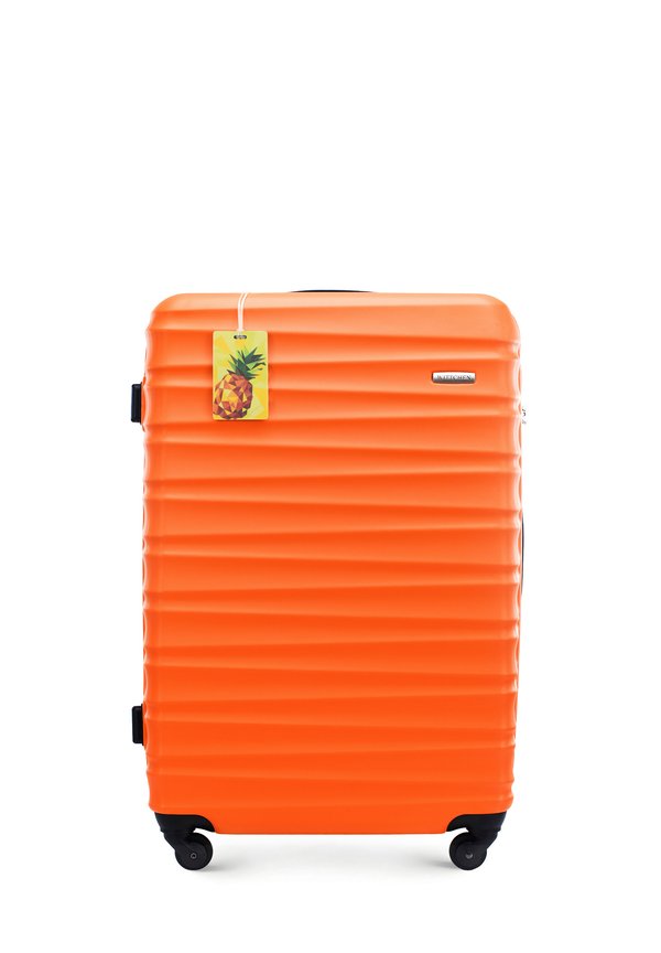 LARGE SUITCASE WITH LUGGAGE TAG FROM ABS - Trolley - orange