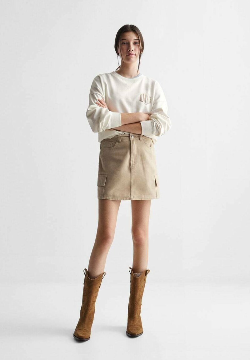Mango Kids CARGO Denim skirt beige Zalando.co.uk