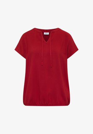 Cecil, SHORT-SLEEVE BLOUSE WITH TEXTURED MIX, ciemnoczerwony