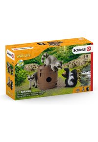 Schleich WILD LIFE RACCOON  SKUNK LOOKING FOR THE NUT - Jouet - brown