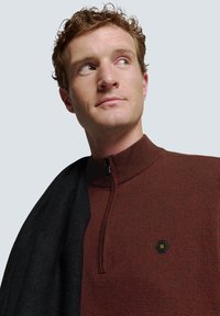 NO EXCESS HALF ZIP  COLOURED MELANGE - Trui - orange red