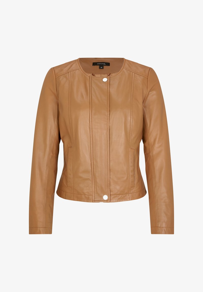 Comma Lederjacke Camel Beige Zalando De