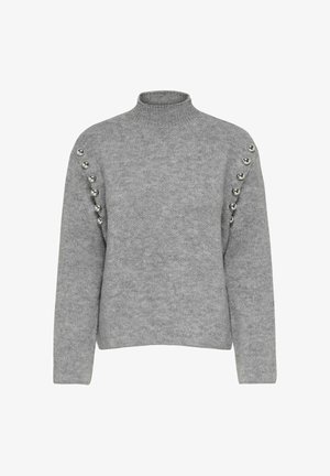 ONLY, Striktrøje - medium grey melange