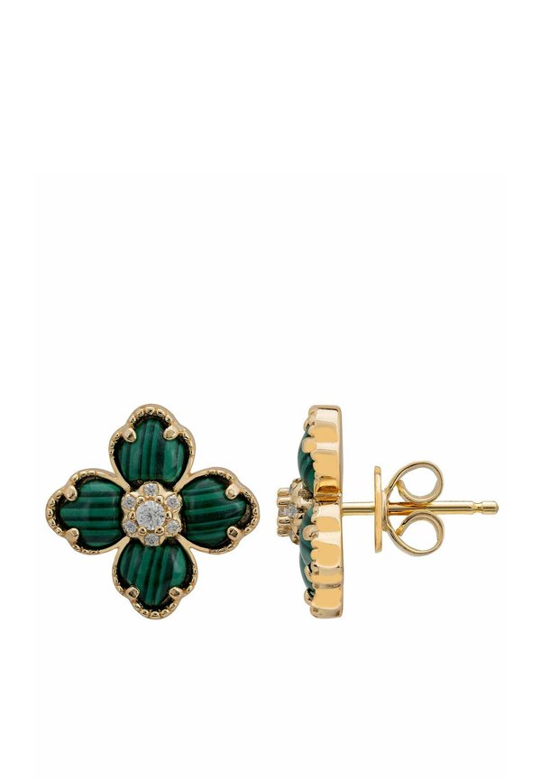 FLOWER CLOVER MALACHITE STUD - Earrings4