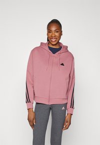 adidas Sportswear FUTURE ICONS THREE STRIPES FULL ZIP - Camisola com fecho - preloved crimson