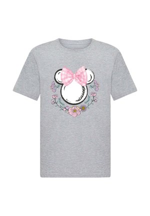 MINNIE MOUSE - FLOWERS LOGO - Printtipaita - heather grey