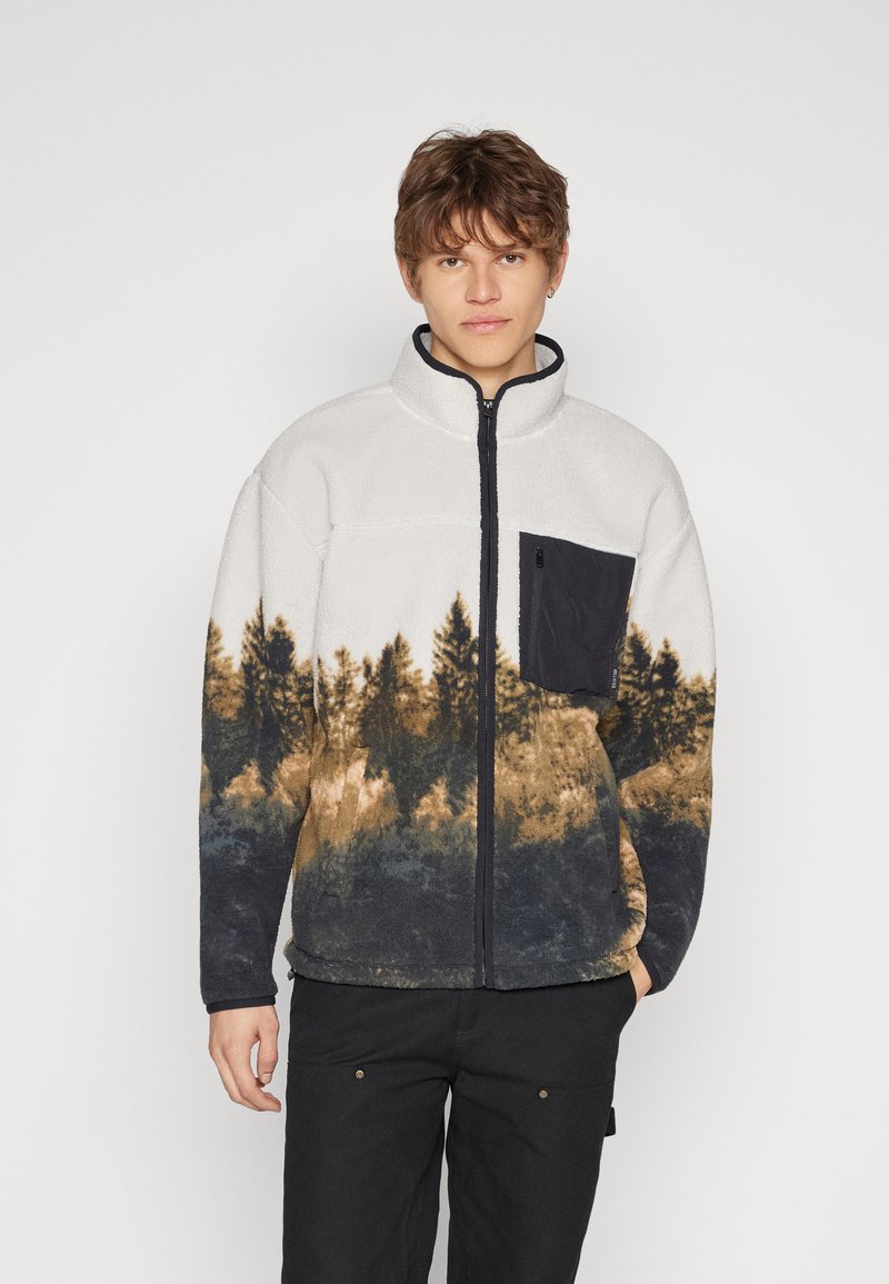 Hollister Co. COZY FULL ZIP MOCK NECK FLEECE - Veste polaire - CREAM PATTERN/?�cru - ZALANDO.FR