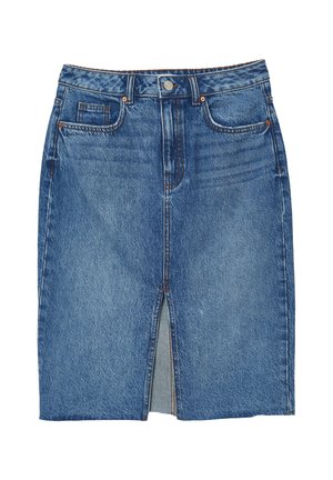 Gonna a tubino - blu denim medio
