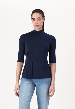SOFT TOUCH WITH WAIST PLEATS - Pitkähihainen paita - dark blue