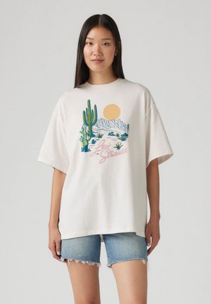 GRAPHIC STACK TEE - Tričko s potlačou - egret