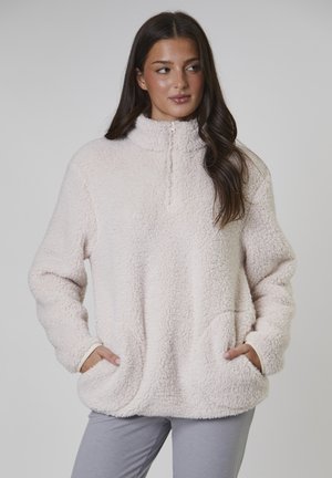 BORG 1/4 ZIP - Fleecepullover - cream