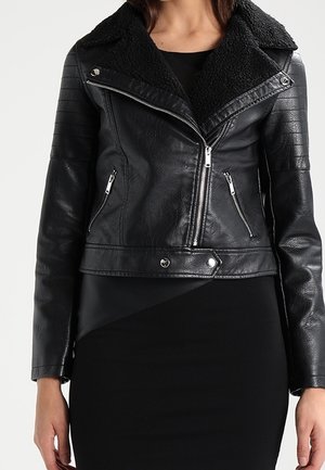 Imitatieleren jas - black