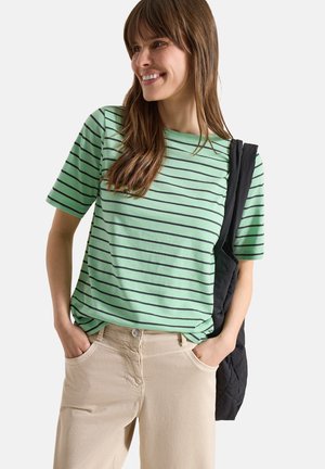Cecil, T-SHIRT WITH BOAT NECK AND STRIPES - T-shirts print - juicy lime