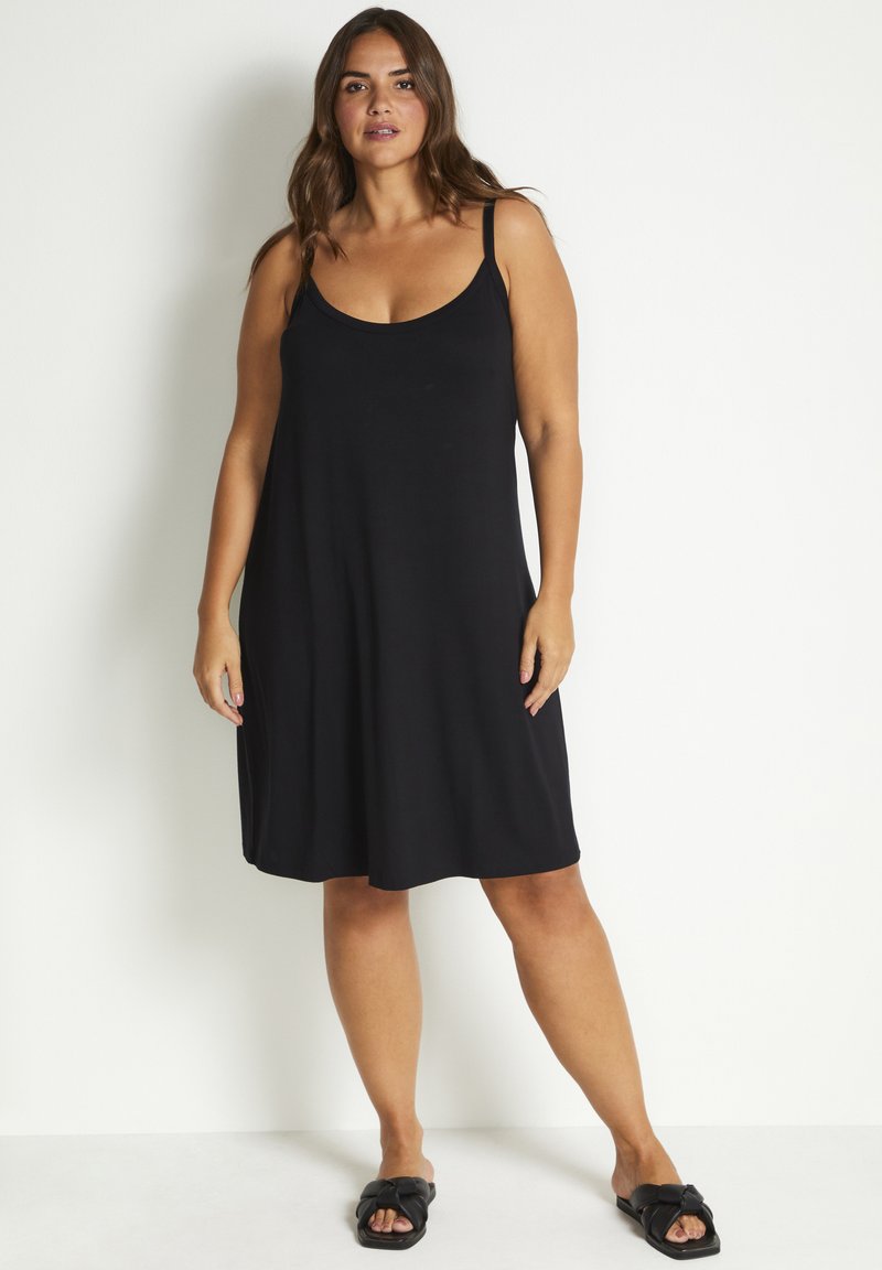 Kaffe Curve KCJOLINDA STRAP - Jerseyjurk - black deep