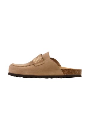 Divine Factory, MULES MOCASSIN  THE DIVINE FACTORY NOGA GASSIRETTE CLOUS - Slip-on sandaler - taupe