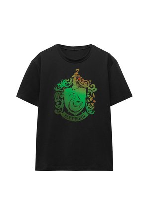 Cotton Soul, HARRY POTTER SLYTHERIN STENCIL - Print T-shirt - black