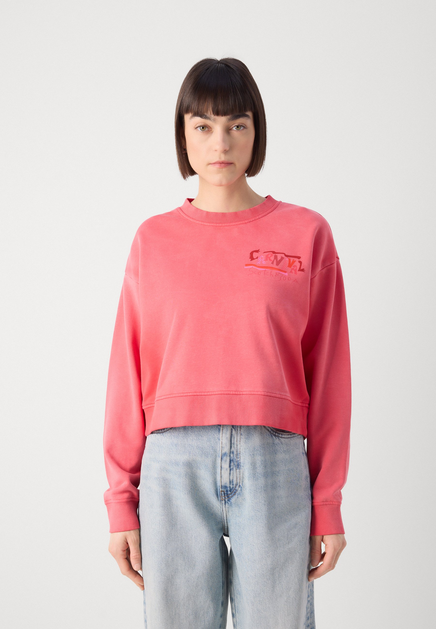 売れ筋商品|||スコッチアンドソーダ パーカー・スウェットシャツ レディース アウター FRONT BACK ARTWORK SPRAYED LOOSE FIT - Sweatshirt - electric pink Scotch & Soda FRONT BACK ARTWORK SPRAYED LOOSE FIT