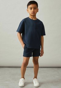 Reiss REISS TANE COTTON PALM-EMBROIDERY OVERSIZE T-SHIRT - Triko s potiskem - washed navy