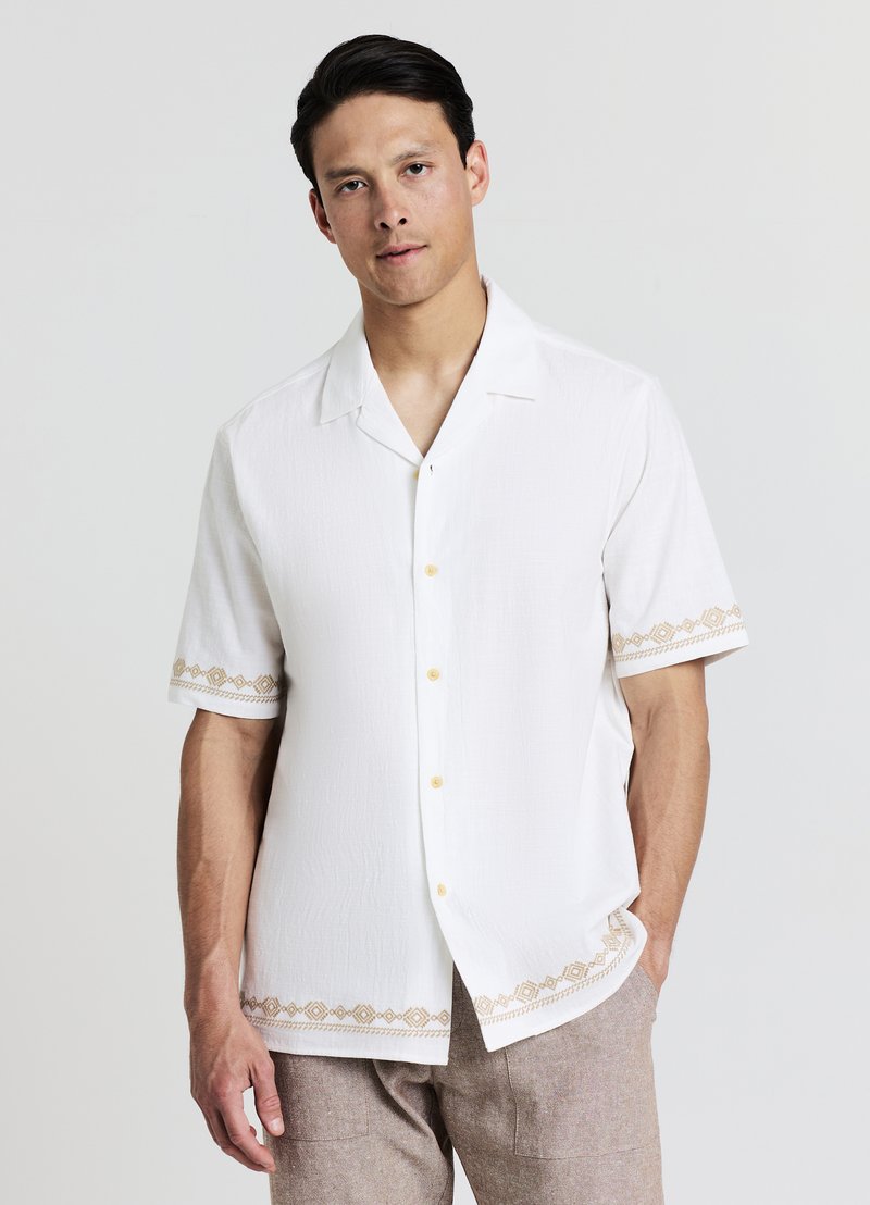 Calliope BOWLING RICAMO - Camicia - bianco lana