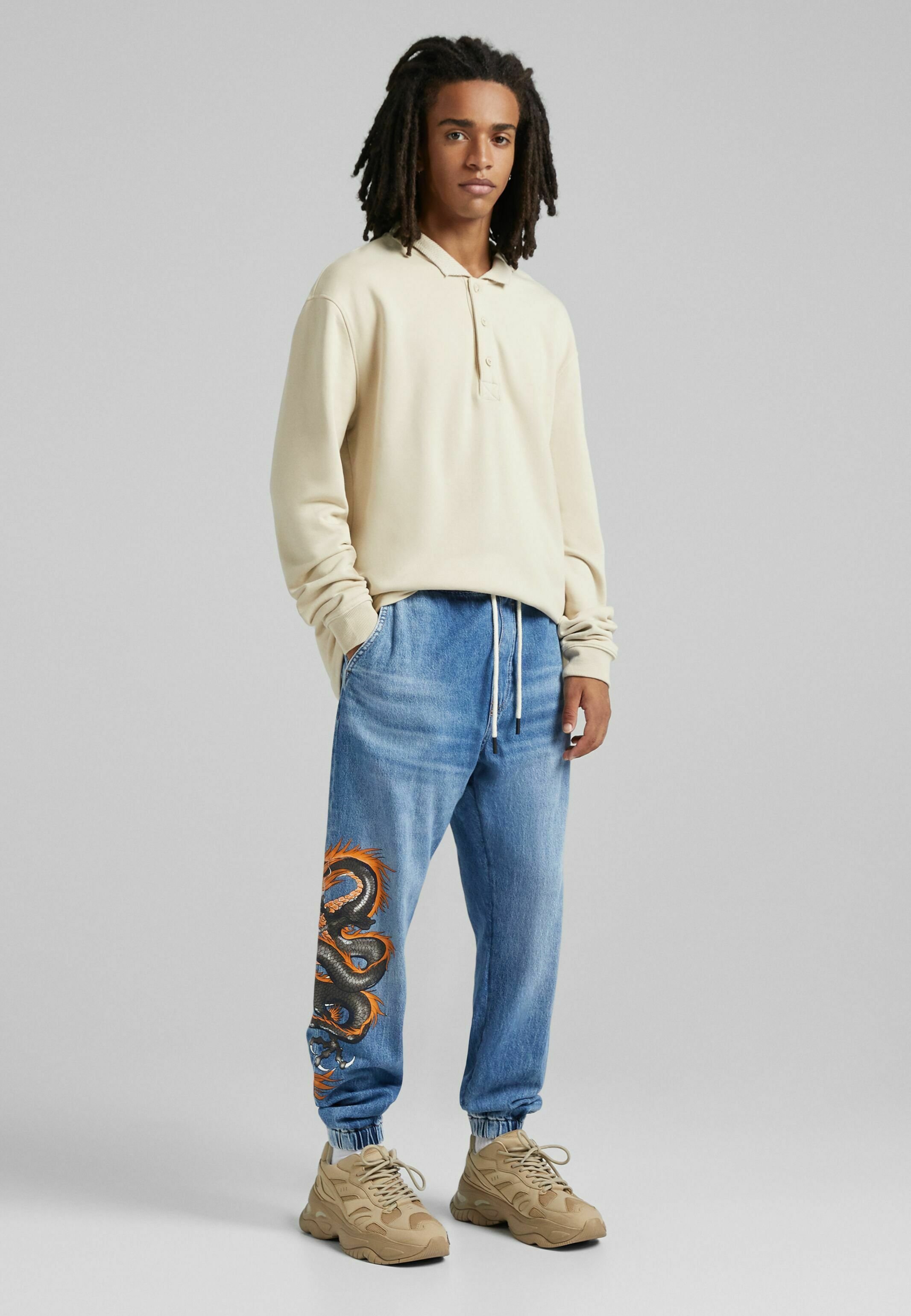 Bershka Relaxed fit jeans - blue denim 
