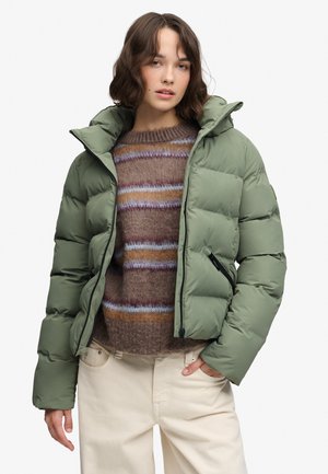 Superdry & Co, SUPERDRY HOODED CITY PADDED JACKET.. - Vinterjakker - light khaki green