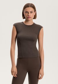 OYSHO SOFT TOUCH SHORT-SLEEVED RIB - T-shirts basic - grey