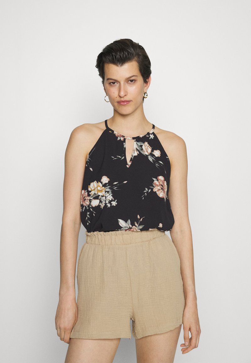 ONLY Tall ONLNOVA LUX KEYHOLE - Top - black/light pink