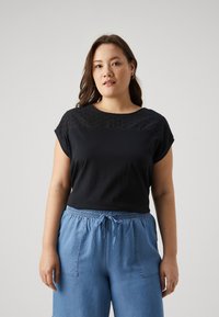 Vero Moda Curve - VMCKAYA O NECK - Tricou cu imprimeu - black Imagine miniatură 1