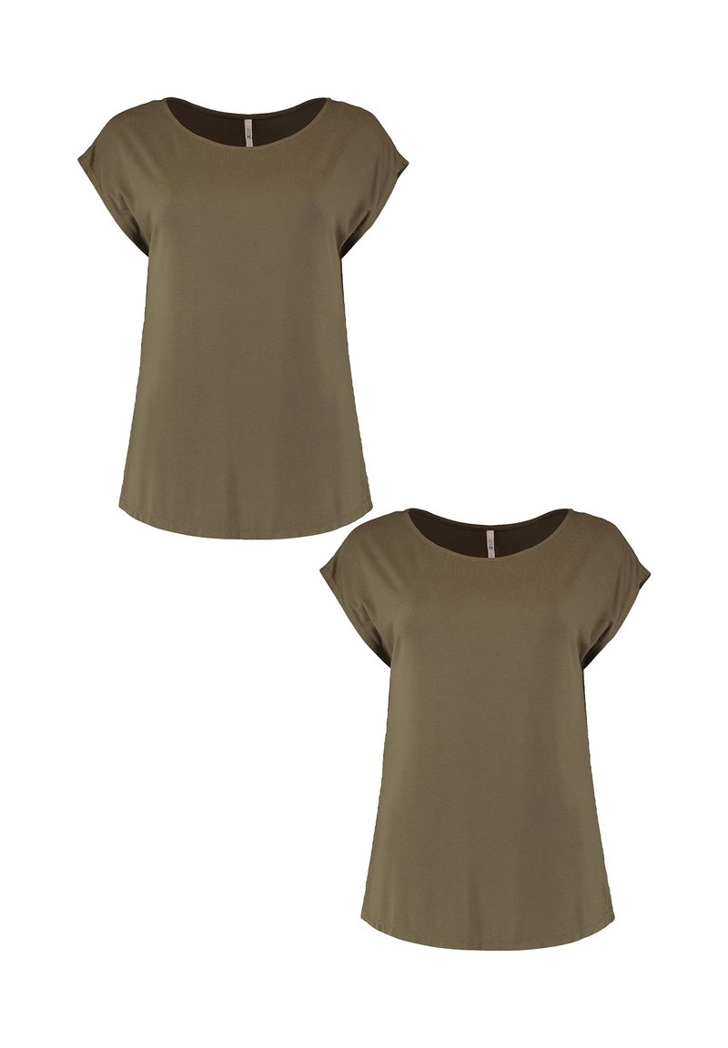 Hailys 2ER-SET KURZARM MIT FLEDERMAU  - T-Shirt basic - braun-2